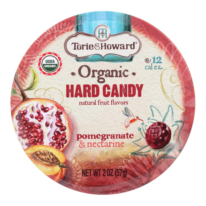 Torie and Howard Organic Hard Candy - Pomegranate & Nectarine, (2 Oz, Pack of 8)