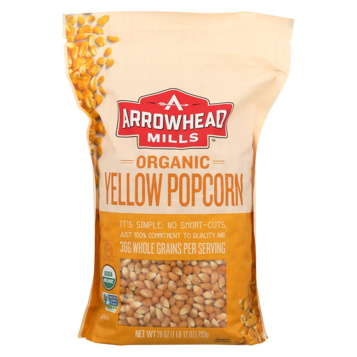 Arrowhead Mills Organic Yellow Popcorn, 6-Pack, 28 Oz Each