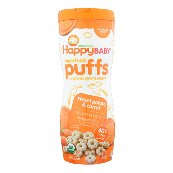 Happy Baby Happy Puffs Sweet Potato, 2.1 Oz (Pack of 6)