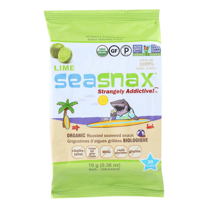 Seasnax Organic Seaweed - Lime - Case of 12 - 0.36 Oz