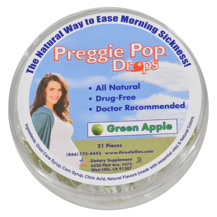 Preggie Pop Drops Natural Green Apple 21-Ct