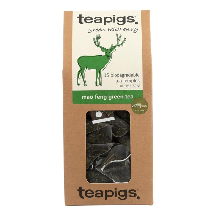 Teapigs Green Mao Feng Tea Bags for a Refreshing and Relaxing Sip (Pack of 6 - 15 ct)
