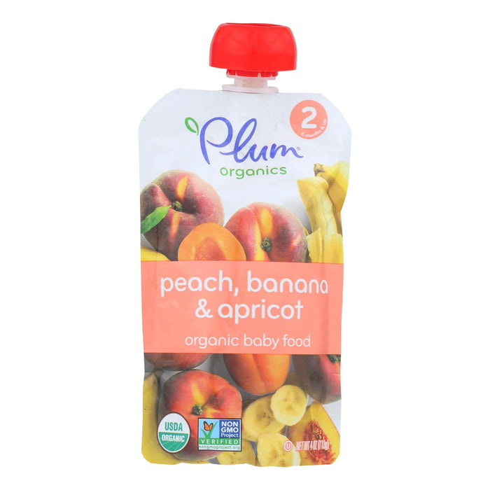 Plum Organics Apricot Banana Baby Food Puree 3.5 Oz (Pack of 6)