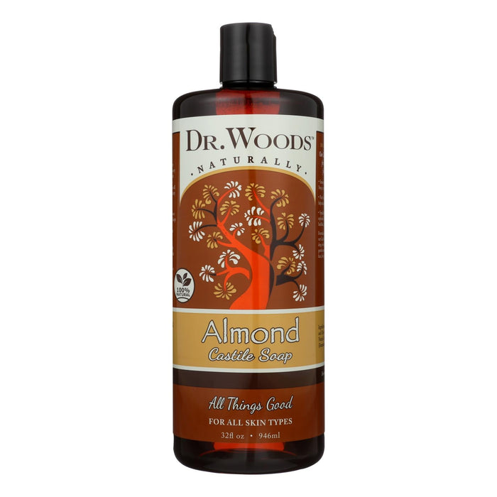 Dr. Woods Pure Castile Soap: Gentle, Plant-Based Cleanser in Almond Scent (32 Fl Oz)