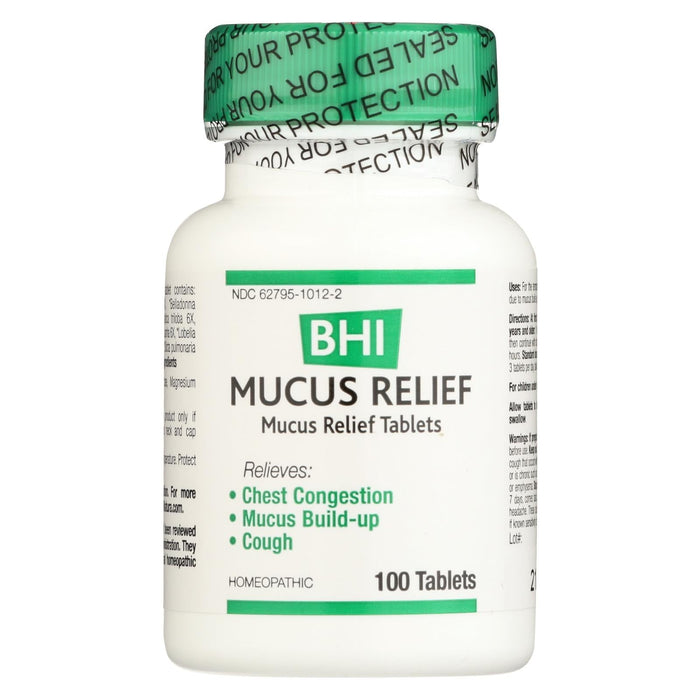 Bhi Mucus Relief Advanced Formula Extra Strength, Rapid Relief from Mucus & Chest Congestion (Pack of 100 Tablets)