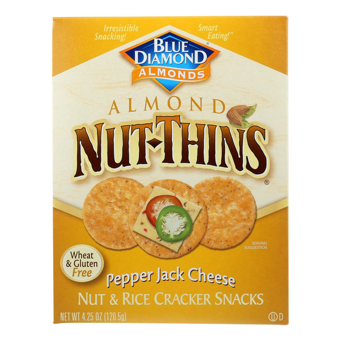 Blue Diamond Nut Thins Crackers Pepper Jack, 4.25 Oz, Pack of 12