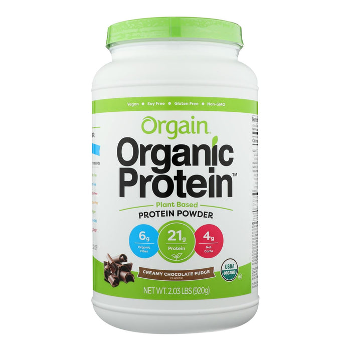 Orgain Organic Plant-Based Protein Powder, Creamy Chocolate Fudge, 2.03 Lbs