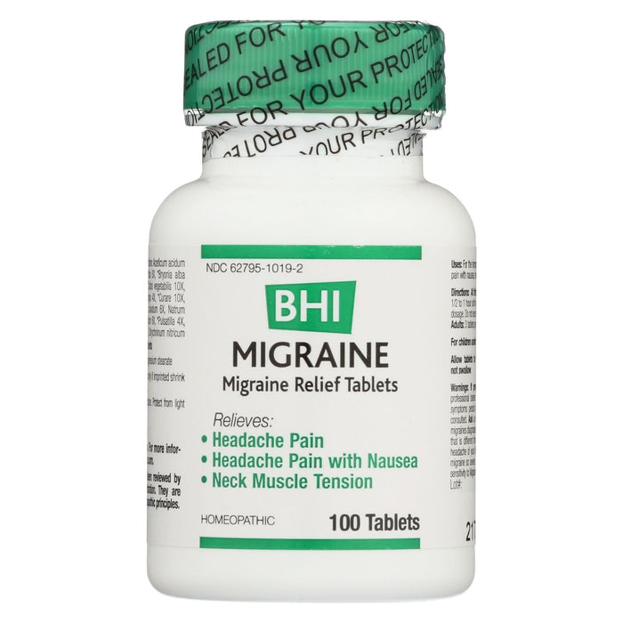 Bhi Migraine Relief, Headache Medication - 100 Tablets