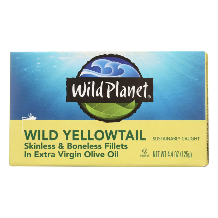 Wild Planet Wild Yellowtail Fillets in Extra Virgin Olive Oil, 4.375 Oz Pack of 12