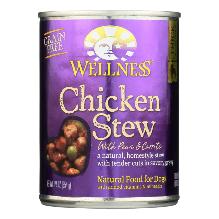 Wellness Pet Products Dog Food - Chicken With Peas And Carrots (Pack of 12) - 12.5 Oz.