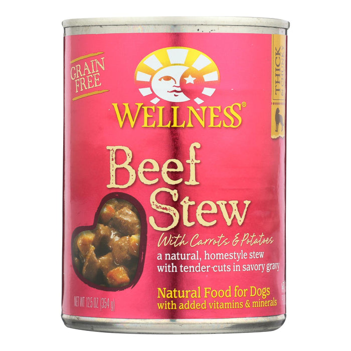 Wellness Pet Products Dog Food - Beef With Carrot And Potato (Pack of 12) - 12.5 Oz.