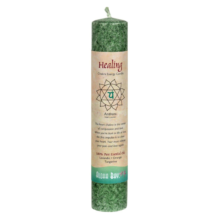 Aloha Bay Green Chakra Pillar Candle - Pack of 8