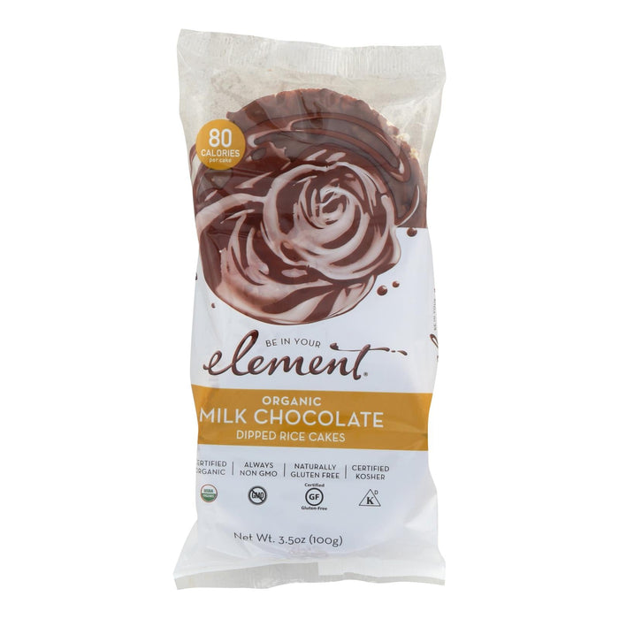 Element Organic Dipped Rice Cakes - Milk Chocolate - 6 ct - 3.5 Oz. Each