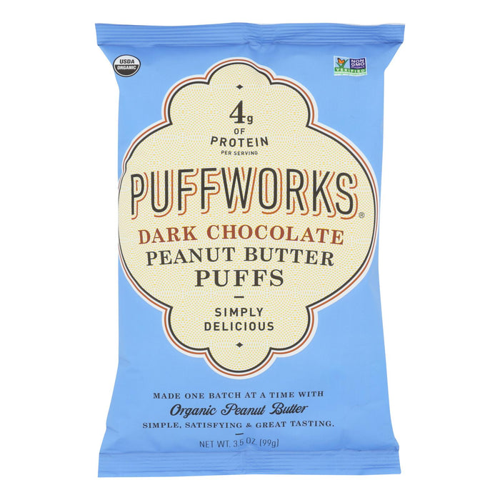 Puffworks Gluten Free Dark Chocolate Peanut Butter Bites - 8 Pack, 3.5 Oz. Each, 0.9 Degrees Temperature