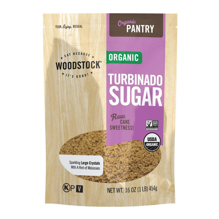 Woodstock Organic Turbinado Raw Sugar (16 Oz, Pack of 12)