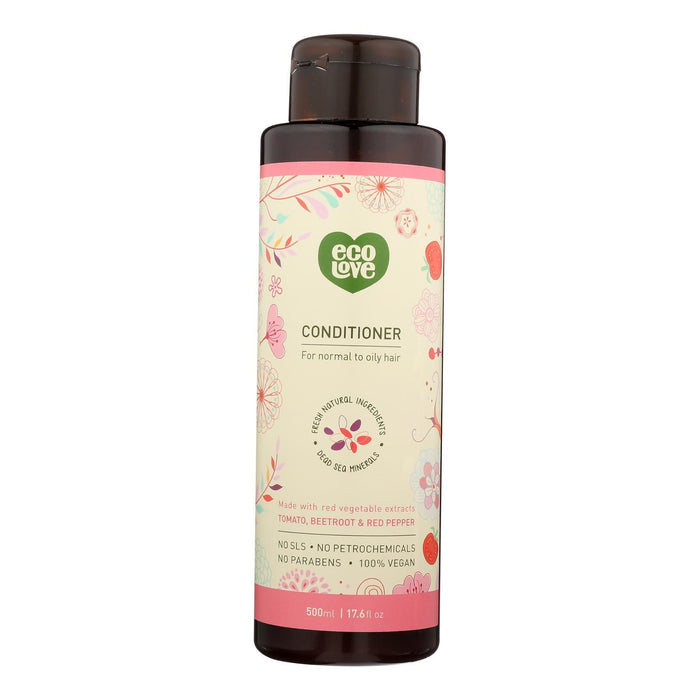 Ecolove Conditioner for Normal to Oily Hair | Red Vegetable Extracts | 17.6 Fl Oz