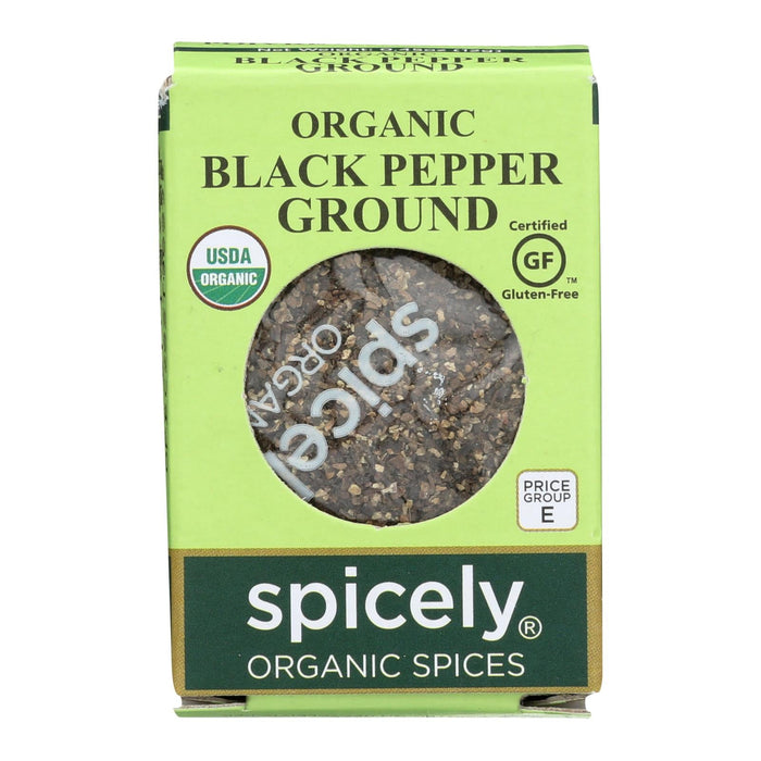 Spicely Organics Black Pepper, Ground, 0.45 Oz (Pack of 6)