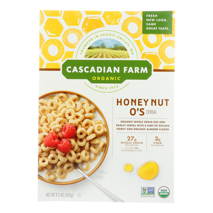 Cascadian Farm Organic Honey Nut Os Cereal - 9.5 Oz Pack - Case of 12