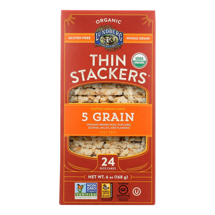 Lundberg Family Farms Organic Rice Cakes, Thin Sticks, Green, Pack of 6