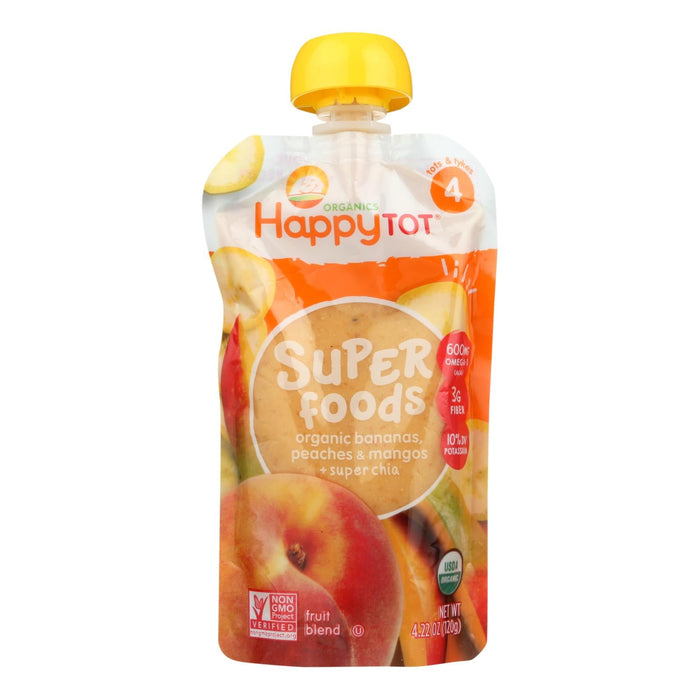 Happy Baby Happytot Organic Superfood Banana Peach and Mango (16 - 4.22 Oz. Pouches)
