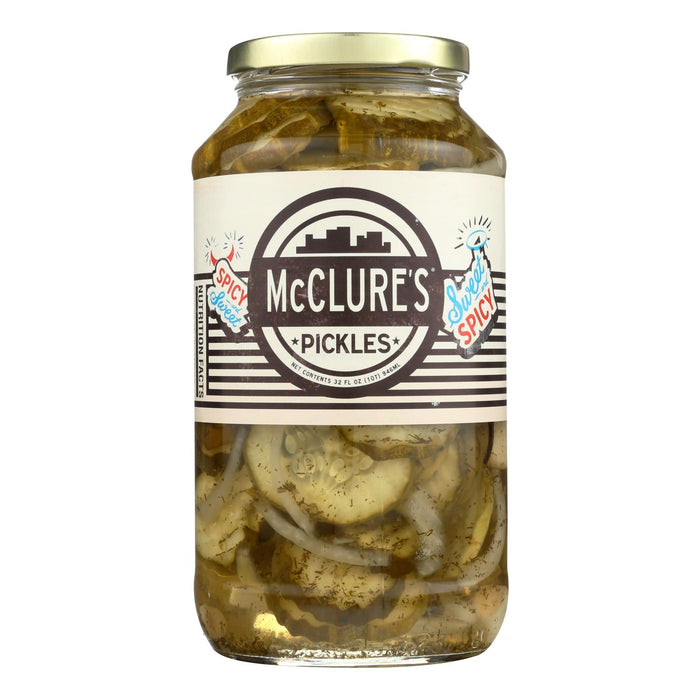 McClure's Sweet and Tangy Pickles: 6 x 32 Oz. Zesty Treat