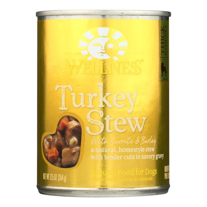 Wellness Pet Products Dog Food - Turkey With Barley And Carrots (Pack of 12) - 12.5 Oz.