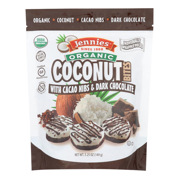JENNIE'S Organic Cacao Chocolate Coconut Bites (Pack of 6 - 5.25 Oz.)
