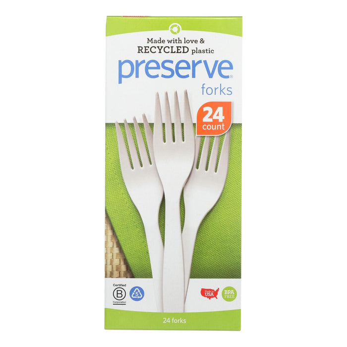 Preserve -- White Cutlery Fork (Medium Weight , Pack of 12 - 24 Ct.)