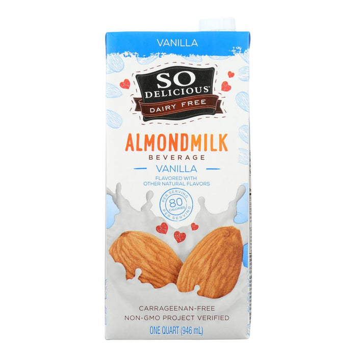 So Delicious Dairy-Free Almond Milk (Pack of 6) - Vanilla - 32 Oz.