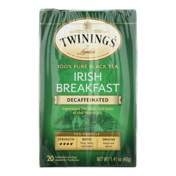 Twinings Breakfast Irish Decaf Black Tea, 20 Tea Bags (Pack of 2)