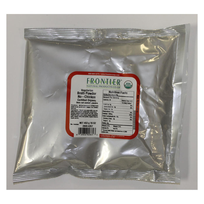 Frontier Organic No Chicken Herb Broth Powder (1lb Single Bulk Item)