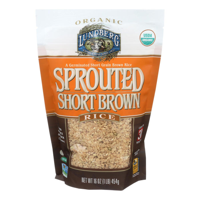 Lundberg Sprouted Short Brown Rice, 1 Lb., Pack of 6