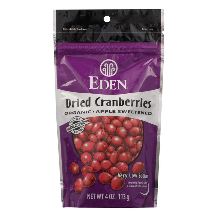 Eden Foods Organic Dried Cranberries, Lightly Sweetened with Apple (Pack of 15 - 4 Oz. Bags)