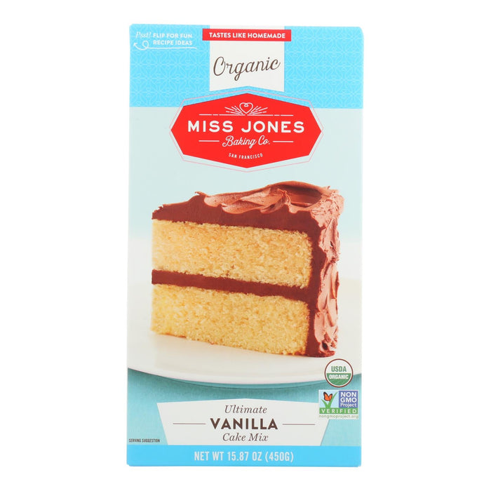 Miss Jones Baking Vanilla Cake Mix - Case of 6 - 15.87 Oz. Boxes