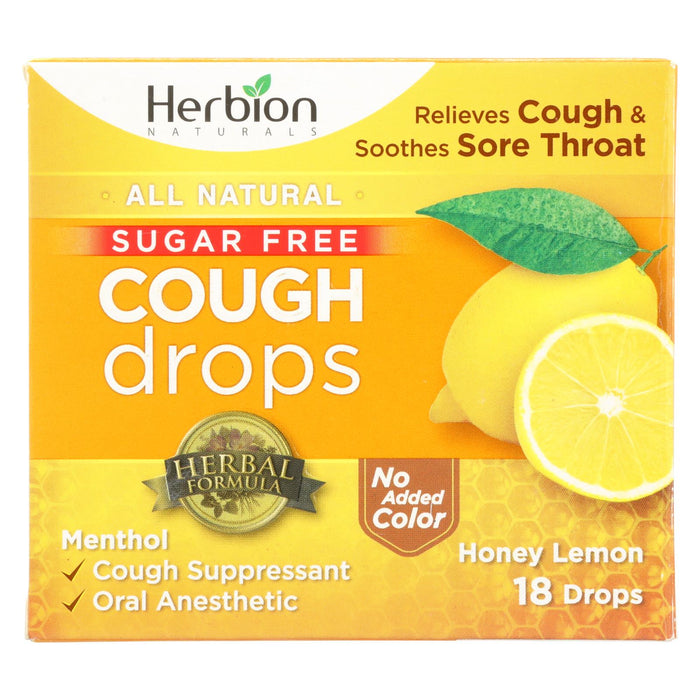 Herbion Naturals Honey Lemon Cough Drops 18-Count