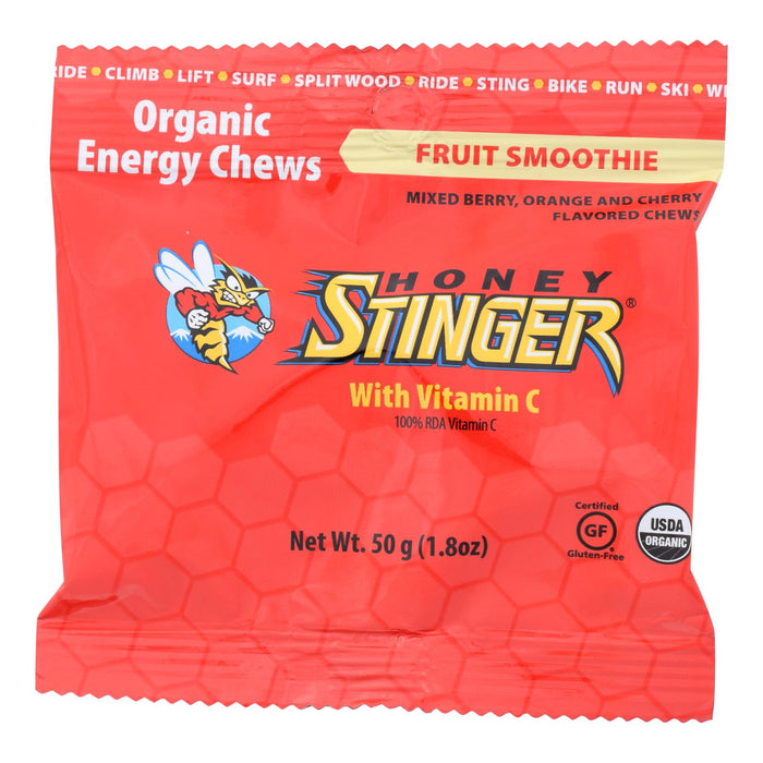 Honey Stinger Energy Chew - Organic Fruit Smoothie Flavor - 1.8 Oz - Case of 12