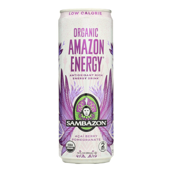 Amazon Organic Energy Drink by Sambazon (Pack of 12) - 12 Fl Oz. Per Can