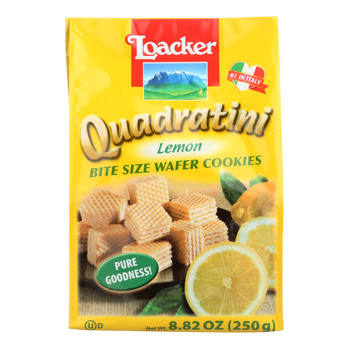 Loacker Quadratini Bite Size Lemon Wafer Cookies (Pack of 6 - 8.82 Oz)