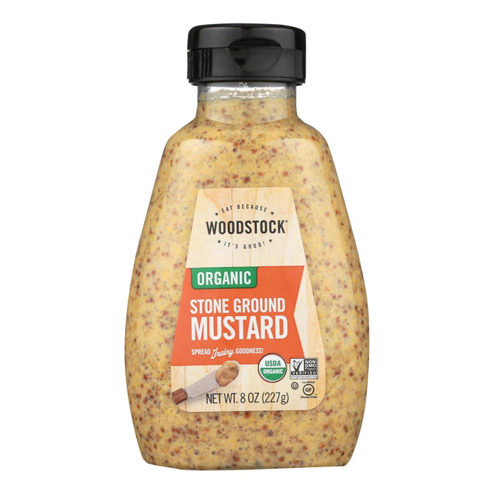 Woodstock Organic Stone Ground Mustard, 8 Oz (Pack of 12)