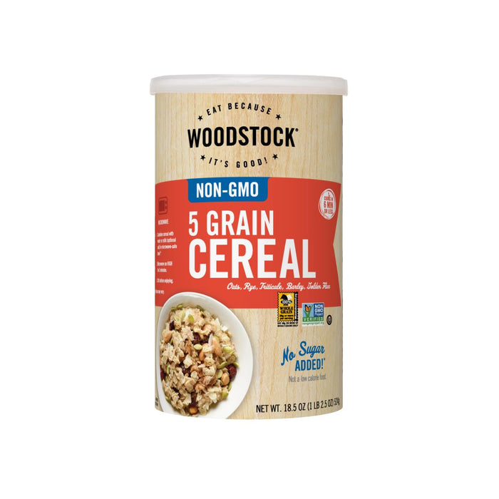 Woodstock Non-GMO 5 Grain Cereal - 18.5 Oz. (Pack of 12)