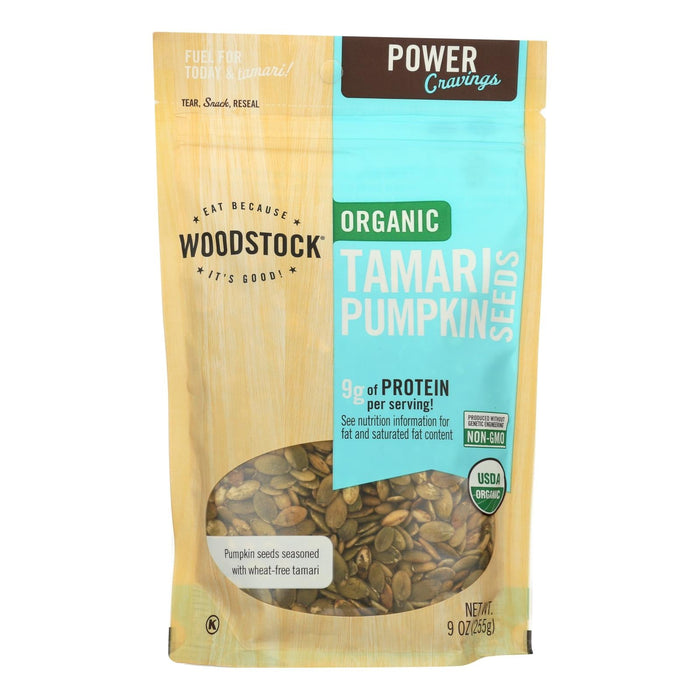 Woodstock Organic Tamari Pumpkin Seeds, 9 Oz (Pack of 8)
