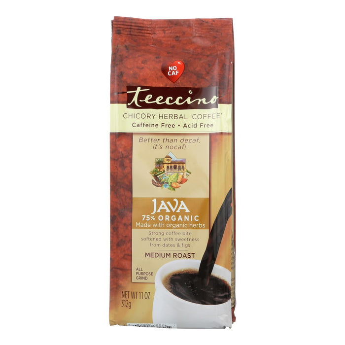 Teeccino Organic Mediterranean Herbal Coffee, Java Blend - 6 bags - 11 Oz Each