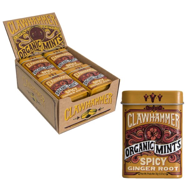 Clawhammer Ginger Root Mints - 1.07 Oz - Case of 12