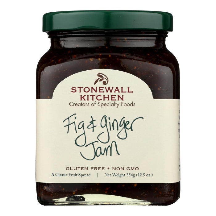 Stonewall Kitchen Fig & Ginger Jam 12.5 Oz (Case of 12) - Gourmet Fruit Spread for Scones & Glazes, GMO-Free