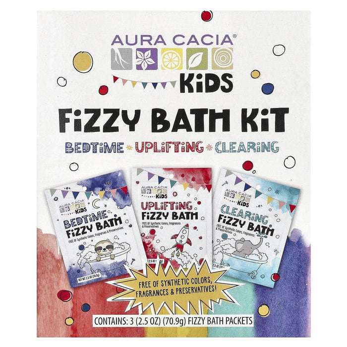 Aura Cacia - Fizzy Bath Kit 3 Pack, 1 Ea (Pack of 1) - Aromatherapy Bath Bombs