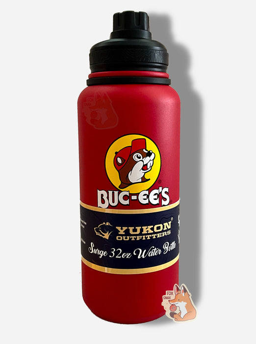 Buc-ee's Yukon Outfitters Red 32oz Water Bottle