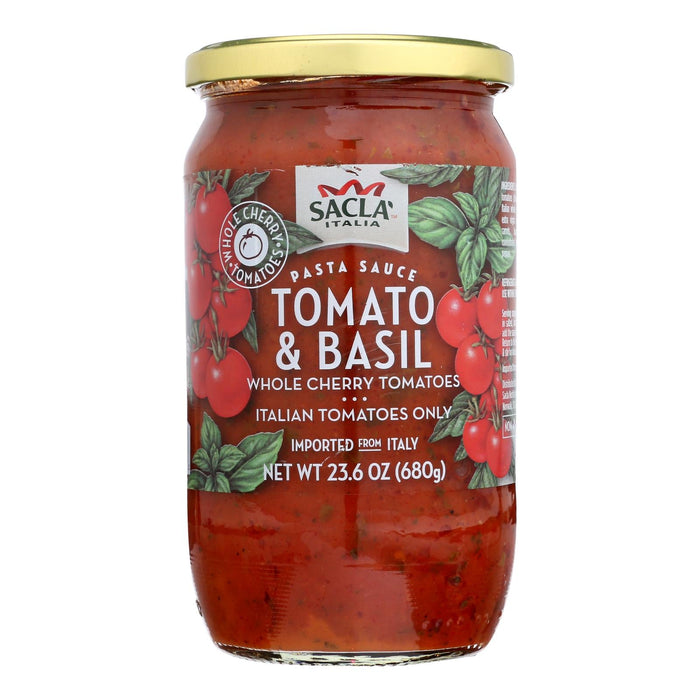 Sacla Authentic Italian Tomato & Basil Pasta Sauce - GMO-Free - Case of 6 (24 Oz Jars) - For Shopify & Google Shopping SEO
