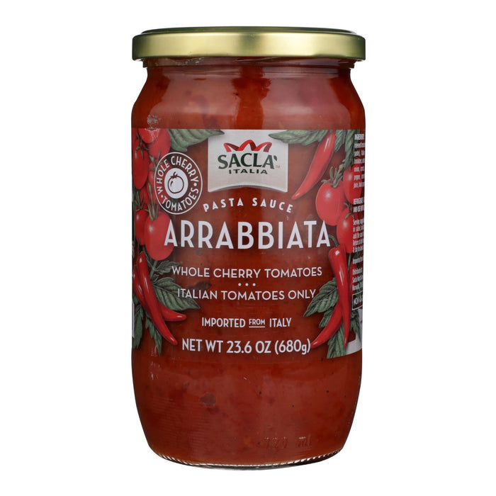 Sacla Arrabbiata Pasta Sauce | Spicy Tomato & Chili | Italian | Case of 6 x 24 Oz Jars | GMO Free