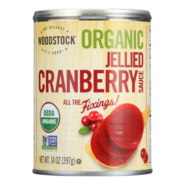 Woodstock Organic Tart and Tangy Jellied Cranberry Sauce (Pack of 12 - 14 Oz.)