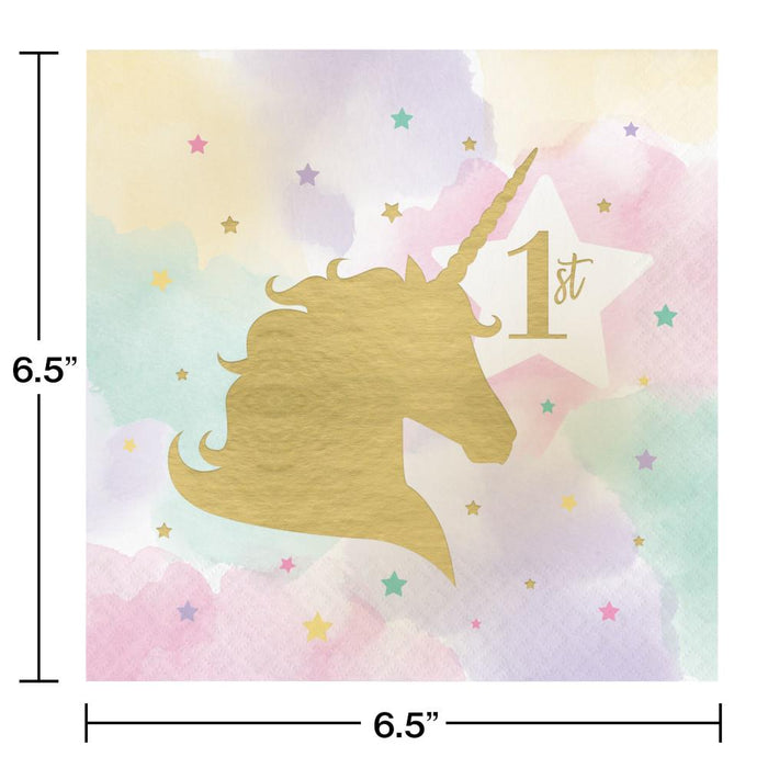 Bulk Unicorn Sparkle 16th Birthday Luncheon Napkins (192 per Case)